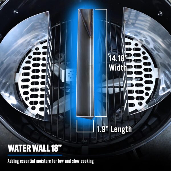 Pojemnik na wodę do grilli węglowych, gazowych i pelletowych 18" Slow'N Sear® Water Wall - obrazek 4